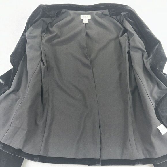 J. Crew Blazer Jacket Womens‎ 00 Black Velvet One Button Career, Professional - Picture 8 of 10
